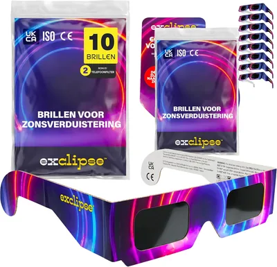 Solar Eclipse Glasses with Smartphone Filter - ISO 12312-2 and CE & UKCA Certified, AAS 2026 Complet
