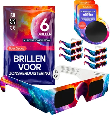 Zonsverduisteringsbrillen - ISO 12312-2 & CE/UKCA gecertificeerd, veilige oogbescherming voor zonsverduistering, AAS 2026