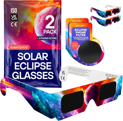 Zonsverduisteringsbrillen 2-pack met filters voor smartphone - ISO en CE-gecertificeerd, beste deal