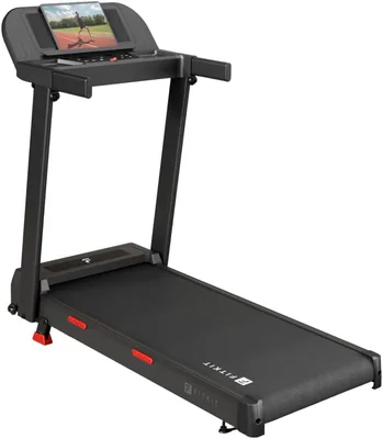 FITKIT द्वारा जॉगिंग ट्रेडमिल बीएलडी 4.5HP पीक | 120Kg अधिकतम वजन क्षमता | 3-स्तरीय इंकलाइन | एलईडी डिस्प्ले के साथ टेबलेट होल्डर