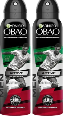 Desodorante Antitranspirante Kit Garnier OBAO Active x Raúl Jiménez para Hombre, 2x 150ml con un 50% de Descuento