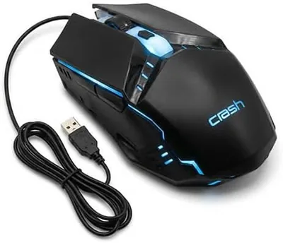 ماوس الألعاب Crash X260 سلكي، إضاءة RGB ملونة، توصيل USB، 800-1600 DPI، تصميم أركيولوجي - أفضل سعر
