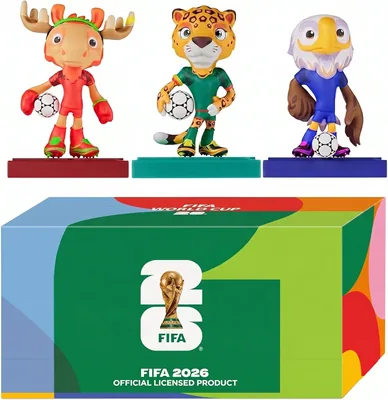 Velvian Goods Juego de 3 Figuras Coleccionables FIFA Mundial 2026 - Clutch 7.6 cm, Maple Zayu