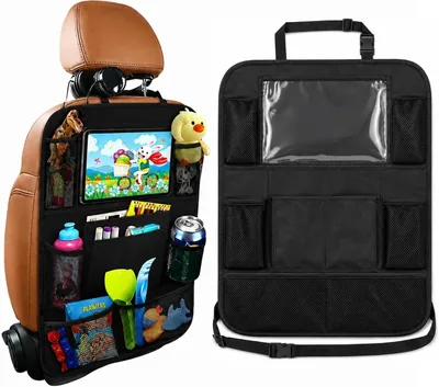 Meiboshin Auto-Rücksitzorganisator, 10 Fächer, 600D Oxford-Gewebe, wasserdicht, 61 x 40 cm, für Tablets bis 11 Zoll, Kinder