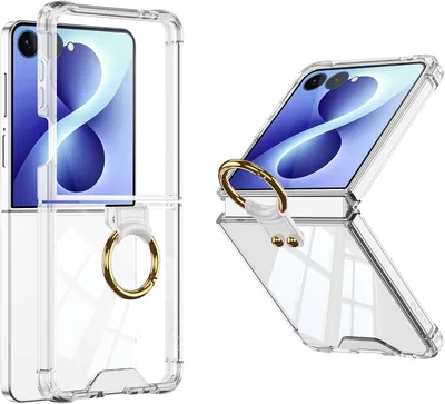 FDHYFGDY Custodia per Samsung Galaxy Z Flip 8 | con Supporto a Anello e Protezione Airbag, Ultra-Sottile e Antiriflesso in PC Rigido