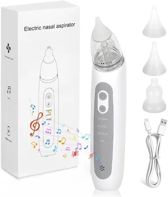 Mouché Bébé Électrique - Aspirateur Nasal avec 3 Niveaux d'Aspiration et Embouts Silicone, Musique Intégrée - Meilleur Prix