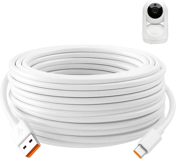 كابل تمديد USB C، 10 متر كابل شحن سريع USB A إلى USB C، أسلاك طاقة للكاميرات الأمنية CCTV، متوافق مع Mi Sma
