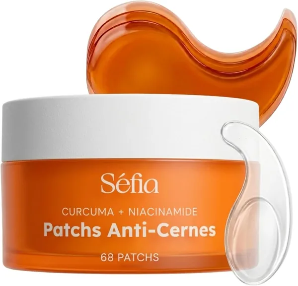 Séfia - Patchs pour les yeux 68 patches (34 paires) - Caféine + Niacynamide + Acide hyaluronique - Réduit les poches et cernes noirs - Dépos