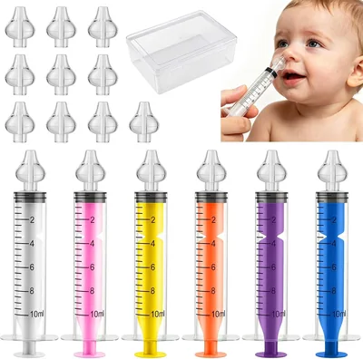 Irrigador Nasal de Jeringa para Bebés y Niños, 17PCS Juegos Lavador Nasal Reutilizable y Portátil, Presión Controlada, Caudal - 29% Off