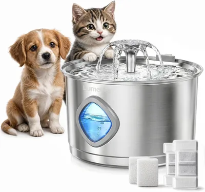 LUMOVET Cat Water Fountain Stainless Steel Best Deal