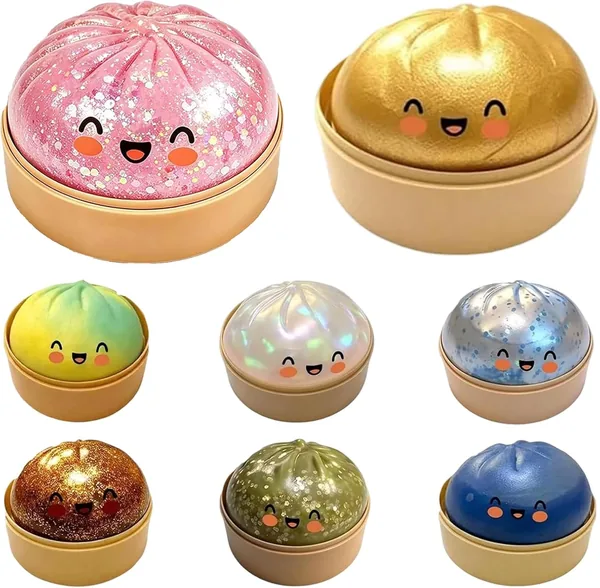 Dumpling Squishy Glitter, Soulier de Stress Anti-Anxiété, Meilleure Affaire
