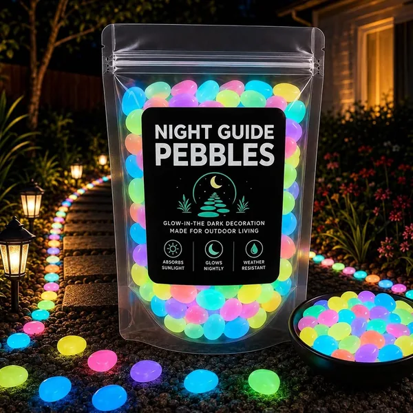 Färgglada Glow-in-the-Dark trädgårdsstenar - 20% Off