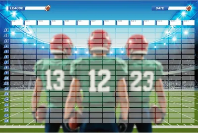 Football 14 Team Draft Board Wall Poster Best Deal