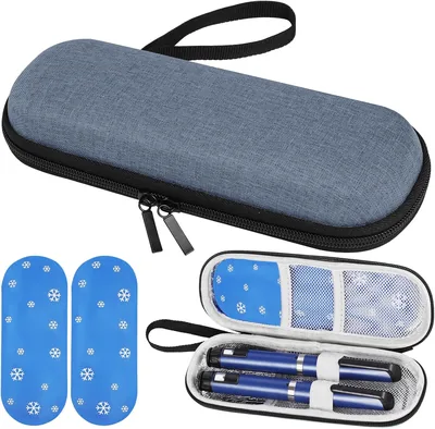 Estuche para Insulina Fefod, Refrigerador de Viaje para Insulina con 2 Bolsas de Hielo Refrigeradas TSA, Caso Portátil para Medicamentos de Diabetes con Candado