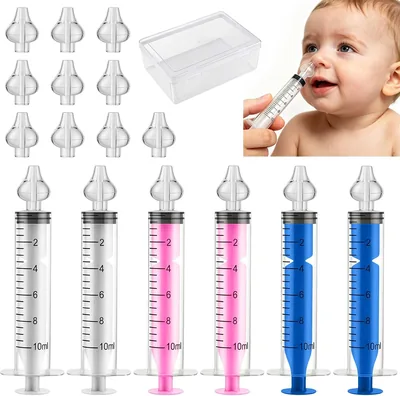 Irrigador Nasal de Jeringa para Bebés y Niños, 17PCS Juegos Lavador Nasal Reutilizable y Portátil, Presión Controlada, Caudal - Save 29% off
