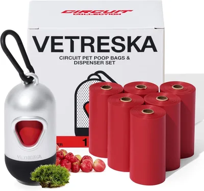 VETRESKA ペット用おしっこ袋、臭い防止、シャンパン香り、ケース付き、105個入り、生分解性、厚型