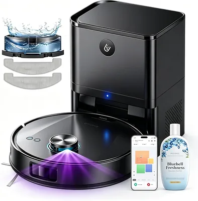 Ultenic T20Pro+ Robot Aspirapolvere con Mappatura, 10.000Pa, 200 Min, Auto Svuotamento 3.5L, Navigazione LiDAR, R