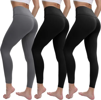 OWANVION Leggings Deportivos de 3 Piezas para Mujer, Pantalones de Yoga con Control de Abdomen, Cintura Alta, Elásticos