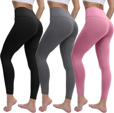 Leggins Deportivos OWANVION 3 Piezas para Mujer, Pantalones de Yoga con Control de Abdomen, Cintura Alta Elásticos