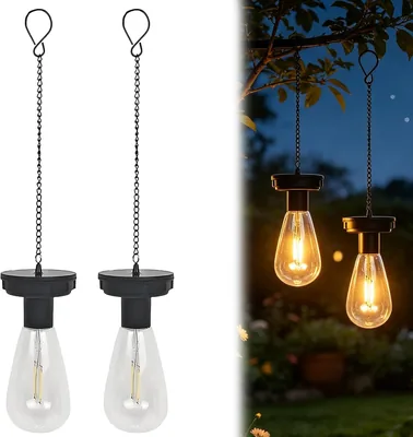Lampade solari a LED sospese all'aperto, 2 pezzi, per feste in giardino, terrazzo o balcone - Miglior Affare