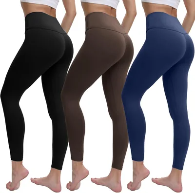 OWANVION 3 Piezas Leggins Deportivos Mujer, Pantalones de Yoga con Control de Abdomen, Cintura Alta, Elásticos, No Se Transparentes, Mejores Precios