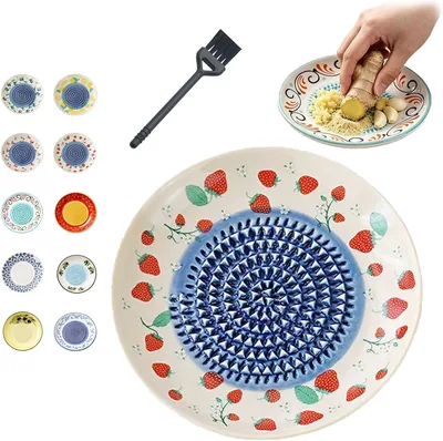 Ceramic Garlic Grater Plate - Multi-Purpose Grating Dish, Best Deal