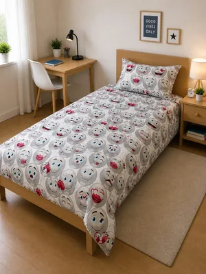Gargix GX 100% Cotone Set Letto Singolo - Fodera con Sottofondo, Superiore e Federa Cuscino - Morbido e Transpirabile (G/XJL-Grigio)