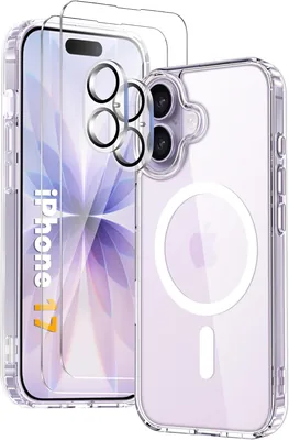 Étui magnétique Vuletc pour iPhone 17 avec 2 verres trempés et 2 protections caméras, compatible MagSafe, anti-rayures
