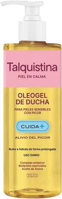 Talquista - Oleogel de Ducha 400 ml, Gel de Ducha para Piel Sensible, con Aceite de Avena, Alivio del Picor, Hidrata, Asegura y Limpia (12% Descuento)