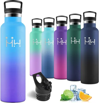 Motswedi Bottiglia d'Acqua Isolata da 1 Litro in Acciaio Inox, Termica, Anti-Perdita