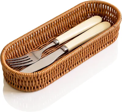 Wicker Storage Basket SYOSI Flatware Organizer 60% Off