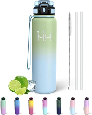 Mujigaga 1 Litro Bottiglia Isolata in Acciaio Inossidabile con Forbice, Antiscivolo Termico, Facile da Pulire, BP - Best Deal