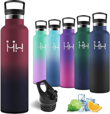 Motswedi Thermos Isolant 1 L avec Paille, Flacon Isolant Réutilisable en Acier Inoxydable