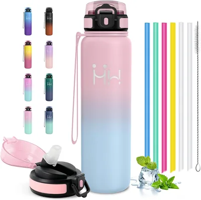 Botella Térmica 1L: Bottiglia Termica Riutilizzabile con Strofinaccio, Doppia Parete, Ideale per Sport di Squadra, Corsa e Trekking - Best Deal
