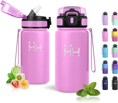 JAPORIA 500ml Bottiglia d'Acqua con Strofinaccio, Senza BPA, a Prova di Perdite, Doppia Parete Isolata Riutilizzabile per Scuola, Ufficio
