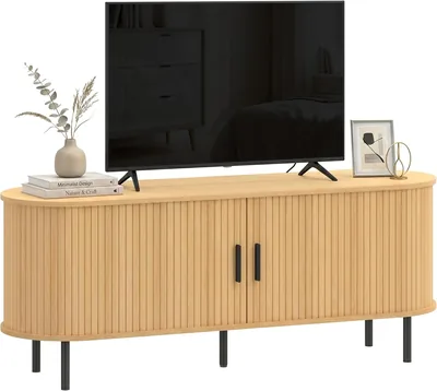 HOMCOM TV Stand - Curved Doors 60" Best Deal