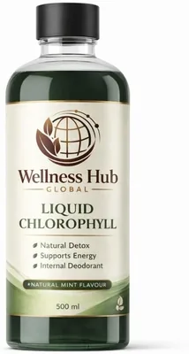 Wellness Hub Global Liquid Chlorophyll, 500ml, Mint Flavour, Natural Detox & Energy Booster - Best Deal