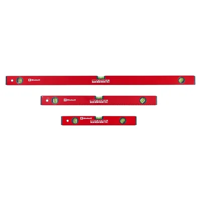Einhell Basic Spirit Level Set, 3-teilig (40/60/100 cm, 3 Niveaus, Bodenmessfläche, +/- 0,5 mm Messgenauigkeit, Aluminium)