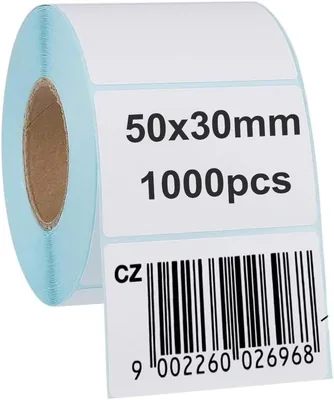 Rubik 1000pcs Thermal Printer Labels - 50x30mm Self-Adhesive, Best Deal