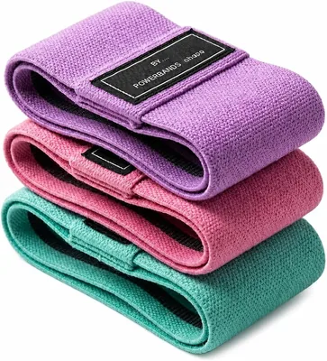 Kit 3 Faixas Elásticas Hip Band em Tecido Premium Antiderrapante - Mini Bands para Glúteos e Pernas com 3 Intensidades, Treinamento em Casa