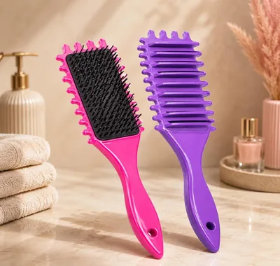 Escova de Fitagem Profissional Anti Frizz para Cachos e Ondas - Raquete Wave, Best Deal