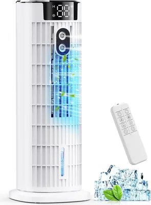 Mobile Klimaanlage, 6 in 1 Turmventilator, Tragbarer Luftkühler mit Timer und Oszillation, LED-Bildschirm, 4.8/5 Sterne (92 Bewertungen)