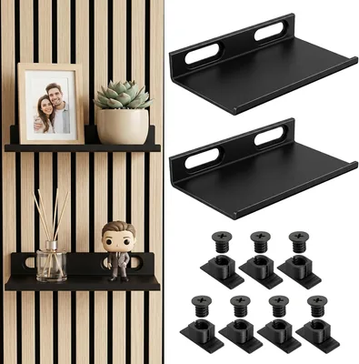 TLDBATICE Lot de 2 Accessoires pour Panneaux Acoustiques sans Perçage | Étagère Murale