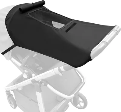 Parásol Universal para Cochecito Bighan con Protección UV, Capota Flexible y Ajustable - Negro