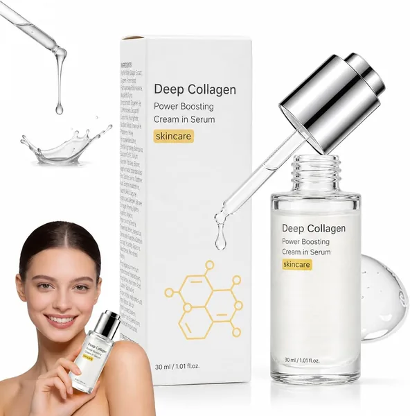 Maison Deep Collagen Serum - Koreanisches Collagen-Gesichtsserum mit Hyaluronsäure - Feuchtigkeitsspendende Anti-Aging-Pflege für reife Haut, 17% Rabatt