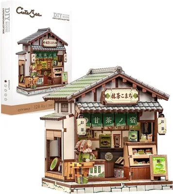 CUTEBEE 3D Wooden Puzzle House Kit - Japanese Tea House, DIY Gift
