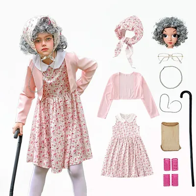 Kids 100 Days of School Old Lady Costume - Best Deal