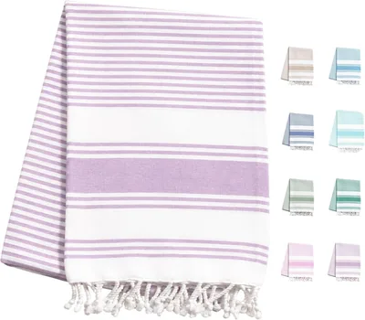 Toalla de Playa MUHMA Grande 200 x 140 cm Anti-Arena - Tipo Fouta XXL, Ligera, Suave y Rápida Secado (Lavanda) Mejor Oferta
