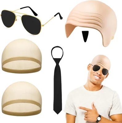 Latex Bald Mask Set - 6 Pieces Adult Silicone Bald Cap with Accessories Best Deal