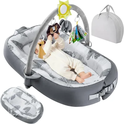 Portable Baby Lounger - Breathable Cotton Infant Nest 0-24 Months